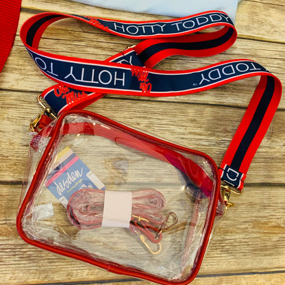 Clear Purse with Interchangeable Collegiate Strap