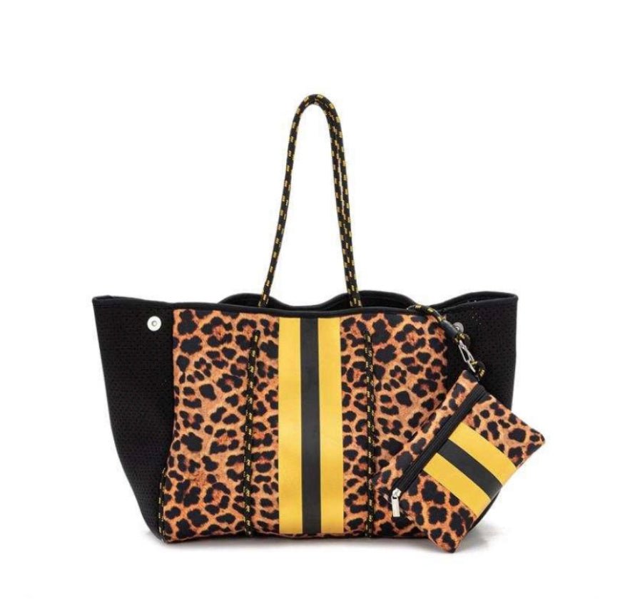 Neoprene Brown Leopard Bag