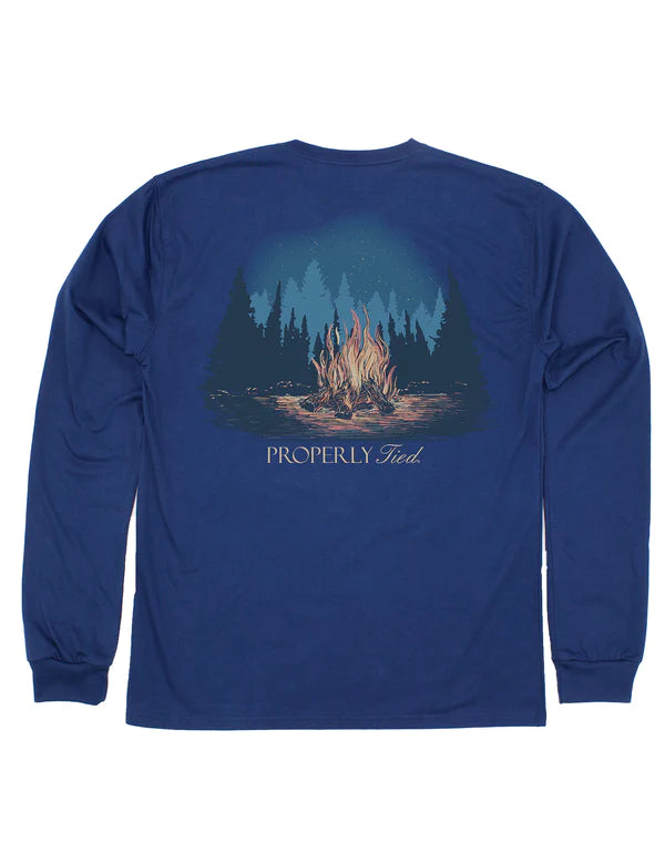 Properly Tied Campfire River Blue Long Sleeve