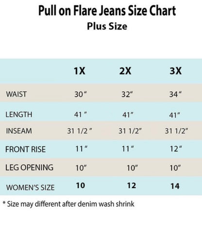 Dark Denim Pull On Flare Jeans - Plus