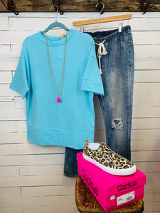 Turquoise Short Sleeve Top