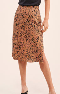 Toffee Leopard Print Midi Skirt