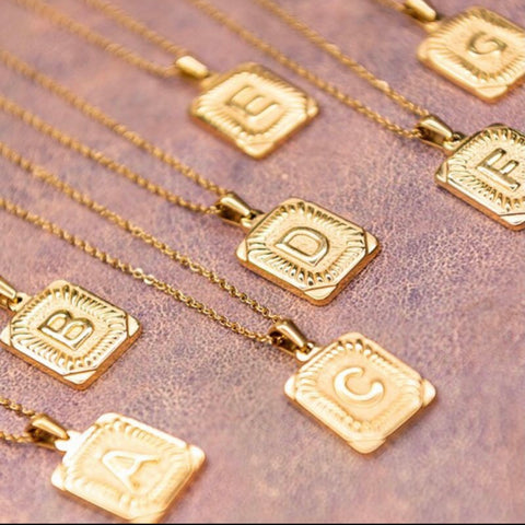 Gold Initial Pendant Necklace