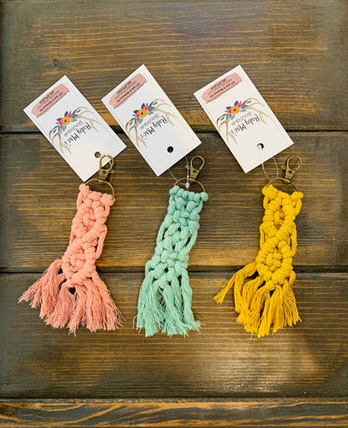 Boho Macrame Tassel Keychain