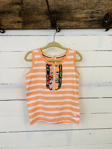 Sunset Garden Peach Stripe Tank- Kids