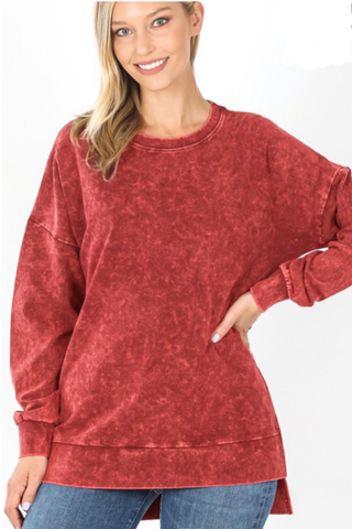 Red Mineral Wash Sweatshirt