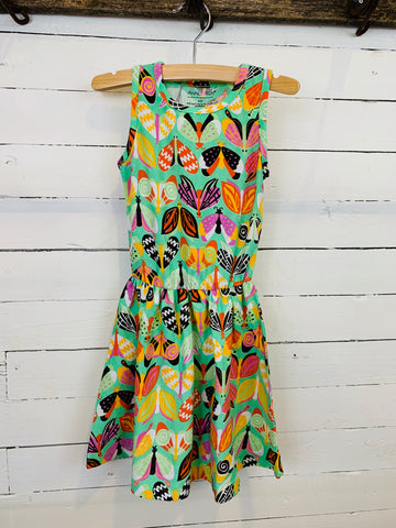 Girls Green Vibrant Butterfly Dress- Kids