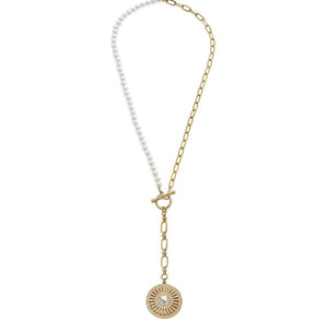 Brinkley Pearl & Paperclip Chain Necklace