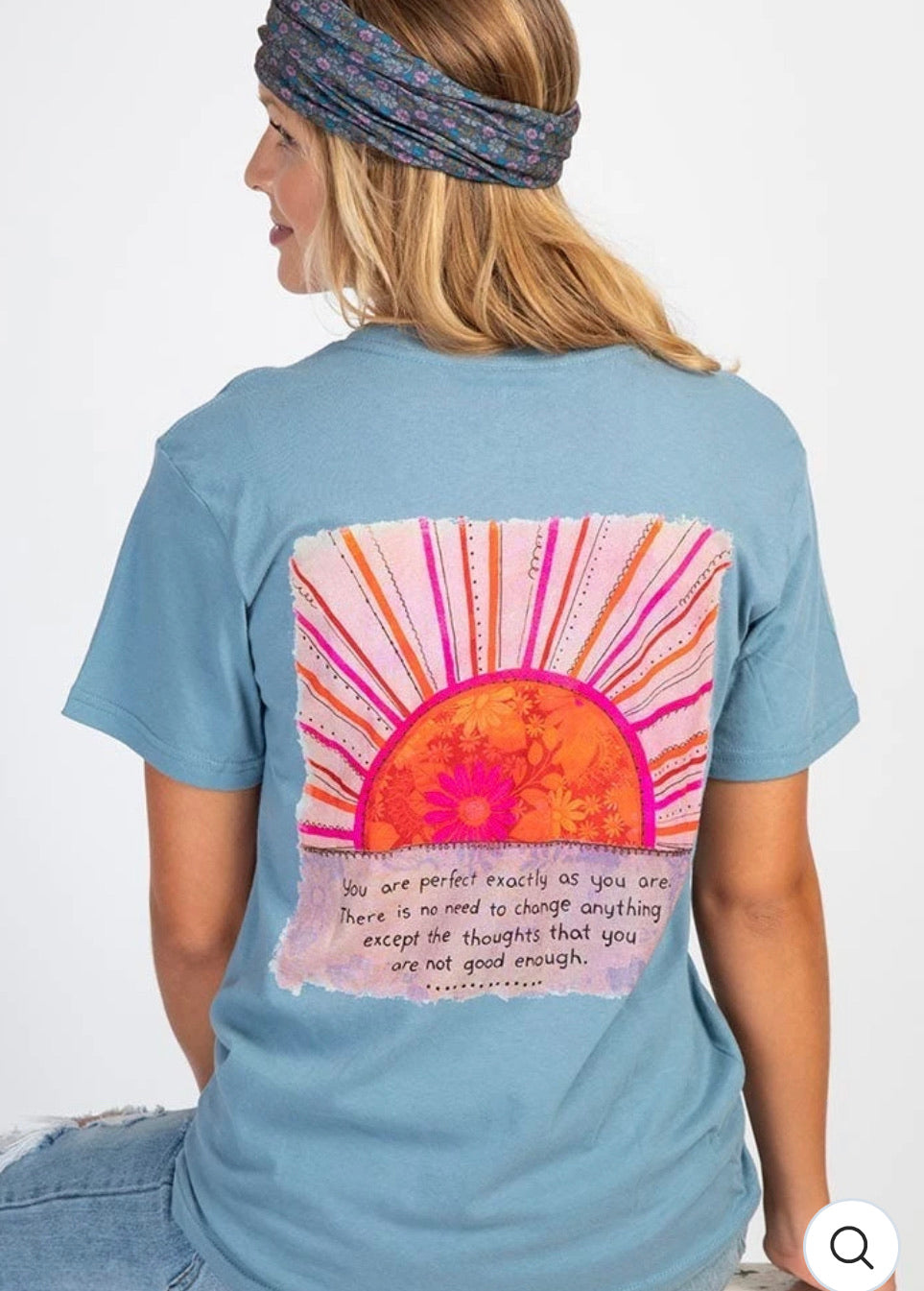 Dusty Blue Sunset Tee- Natural Life