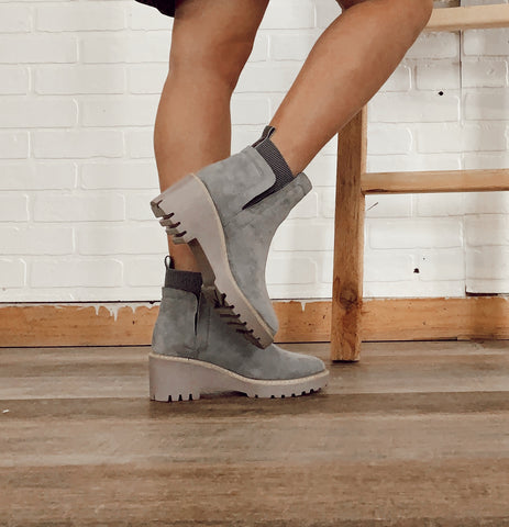 Grey Basic Suede Booties