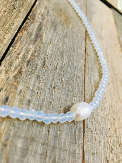 Jane Marie 16” Moonstone Necklace with Pearl