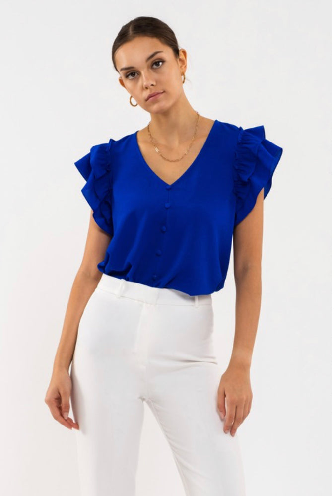 Double Ruffle Sleeve Top