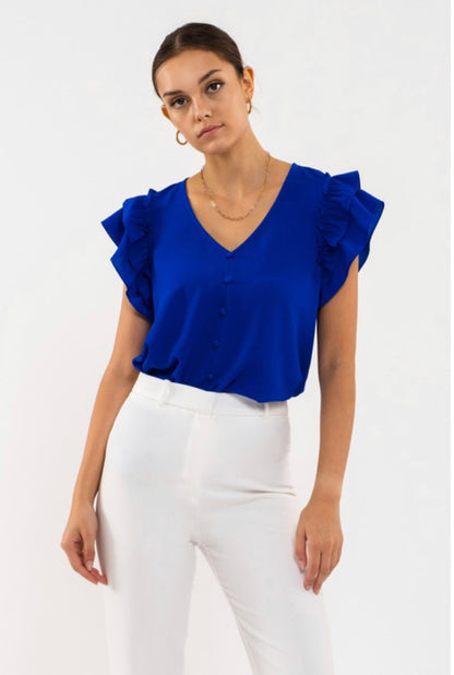 Double Ruffle Sleeve Top