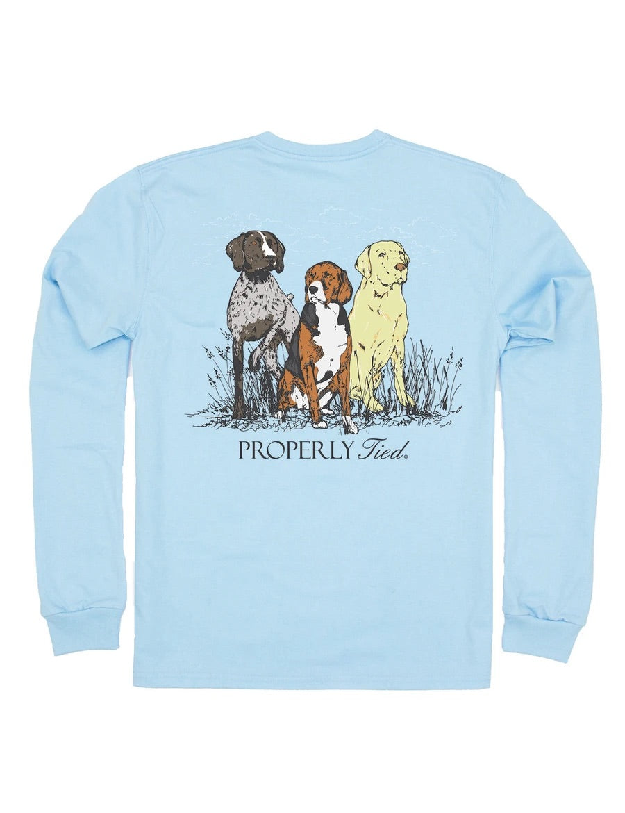Triple Dog Powder Blue Long-sleeve- Kids