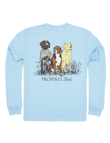 Triple Dog Powder Blue Long-sleeve- Kids