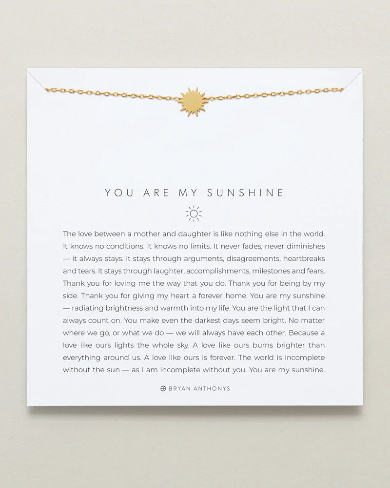 You Are My Sunshine Icon Necklace by Bryan Anthonys