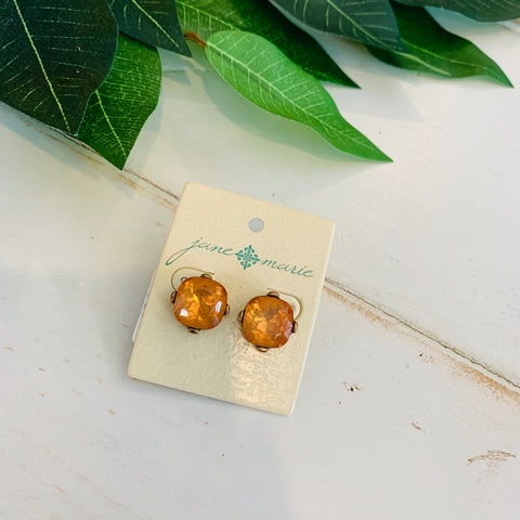 Encased Stud Earring- Peach