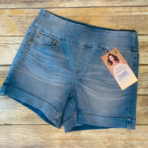 Medium Denim Pull On Slimming Shorts