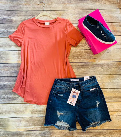 Marsala Butter Soft Round Neck Top