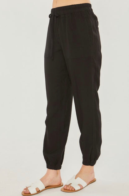 Black Tencel Jogger Pants
