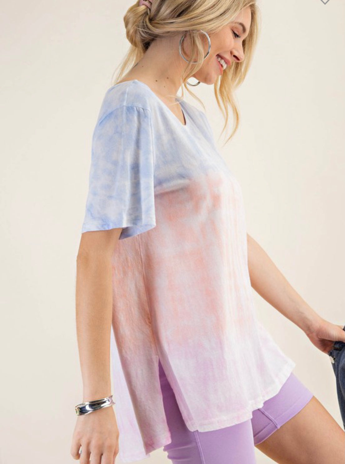 Sky Mix Tie Dye Relaxed Fit Top