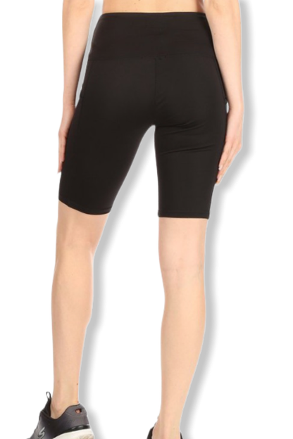 Black Biker Shorts with Pockets