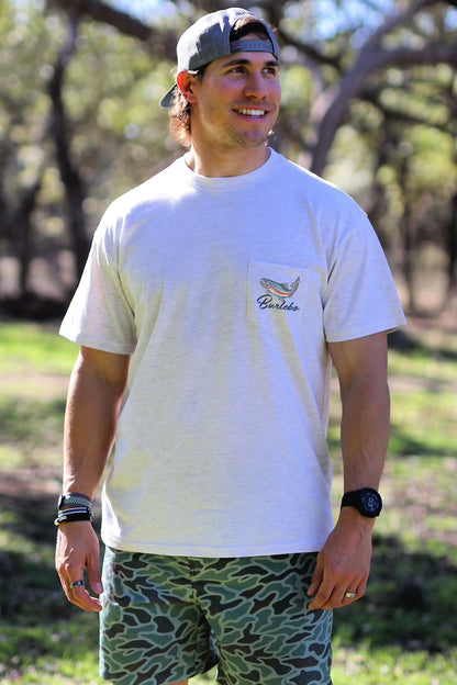 Heather Oatmeal Arrowhead Fish Short Sleeve