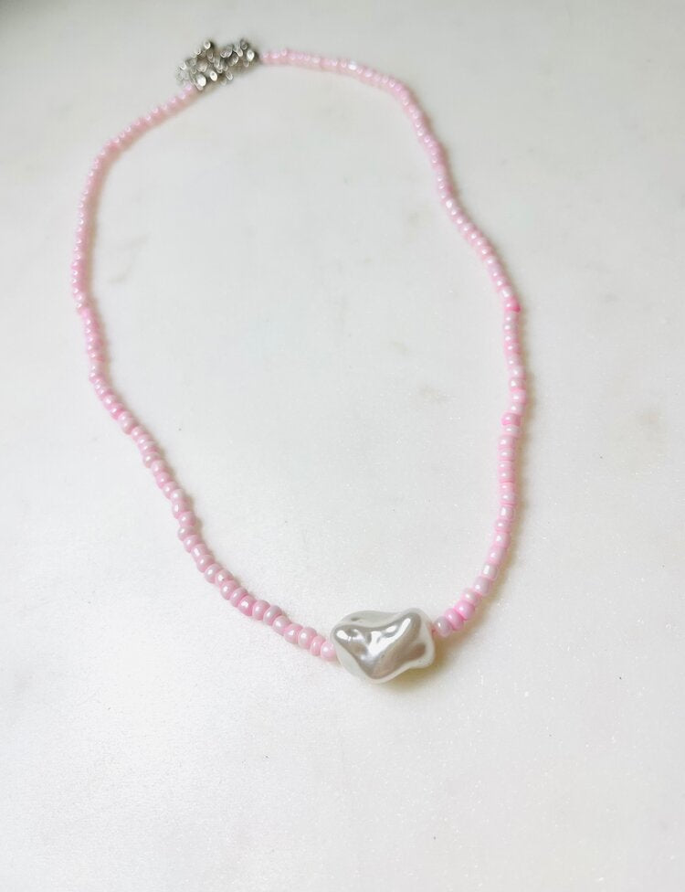Beaded Pearl Choker Necklace