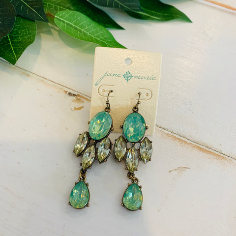 Glam Dangle Mint Earrings