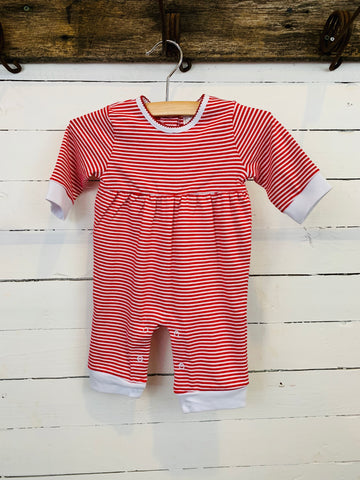 Paty Red Stripe Romper- Kids