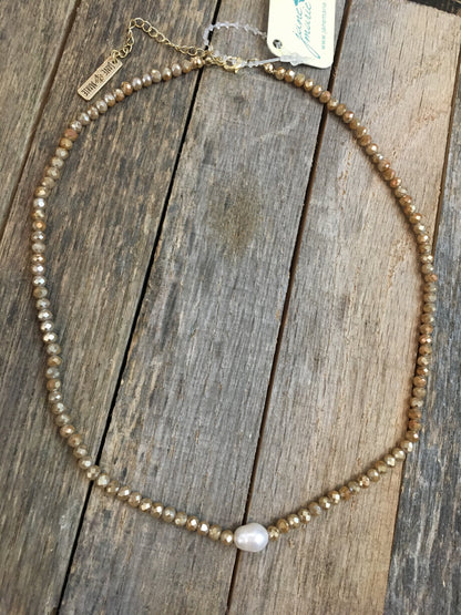 Jane Marie 16” Moonstone Necklace with Pearl