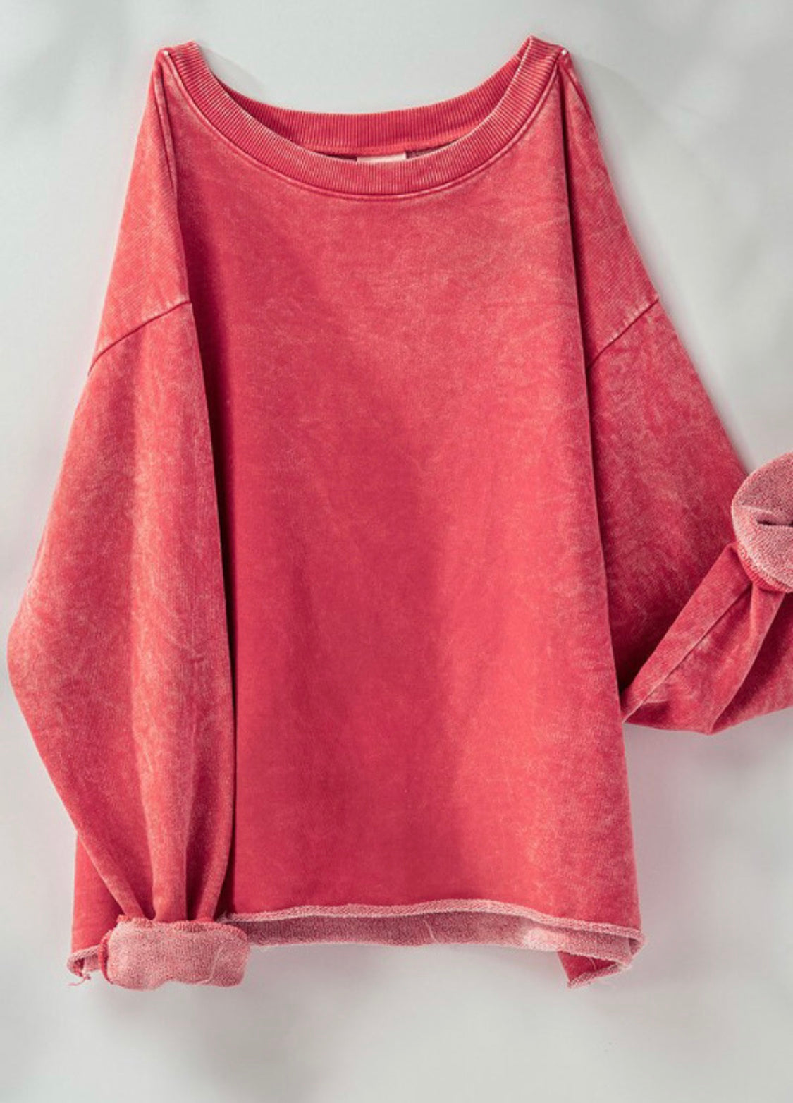 Red Mineral Washed Cropped Sweatshirt