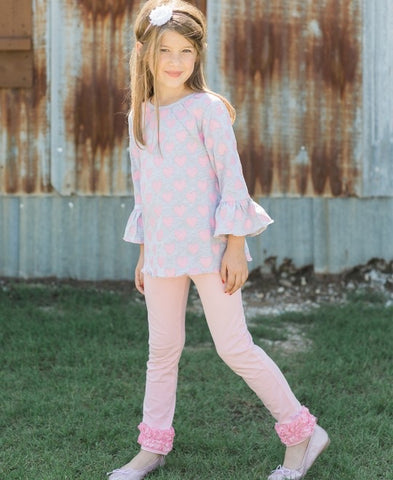 Light Pink Ruffle Leggings- Kids