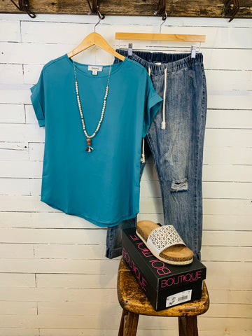 Deep Teal Loose Top