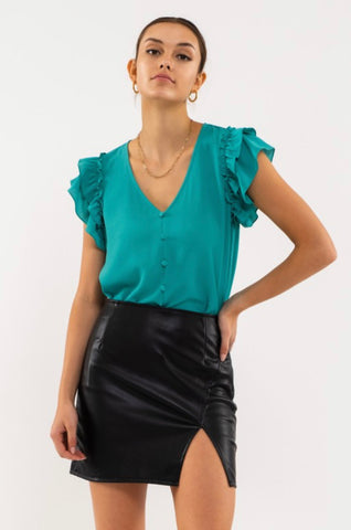 Double Ruffle Sleeve Top