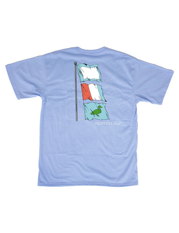 Nautical Flags Light Blue Short Sleeve
