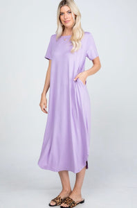 Lavender Butter Soft Pocket Maxi Dress