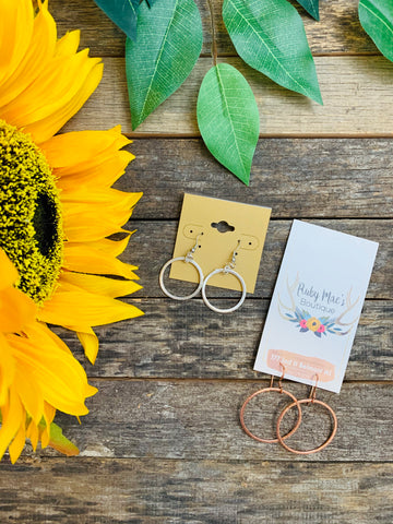 Hoop Earrings- Silver or Copper - BB
