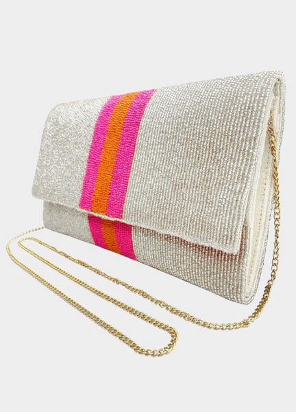 Magnetic Beaded Clutch with Gold Chain