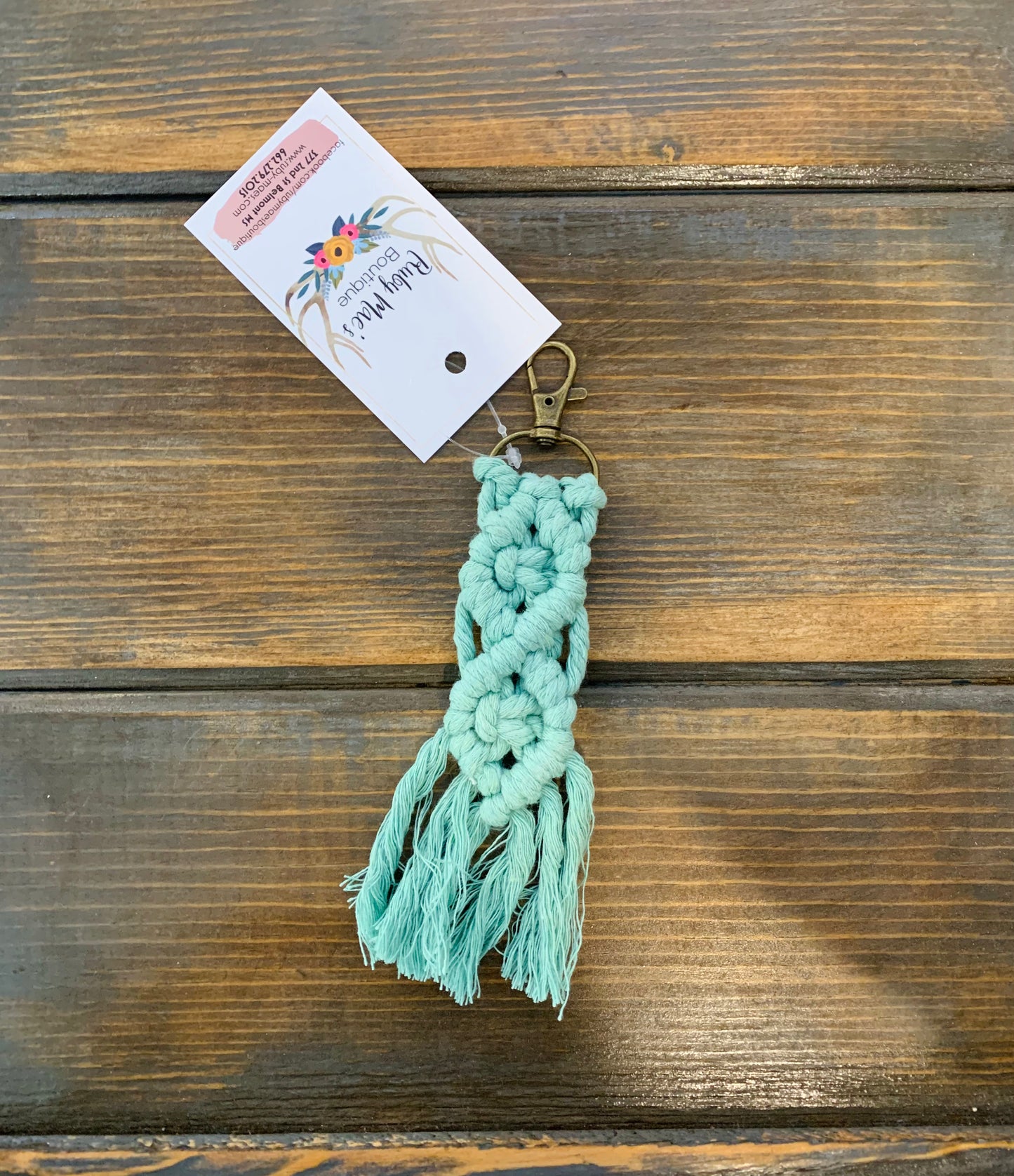 Boho Macrame Tassel Keychain
