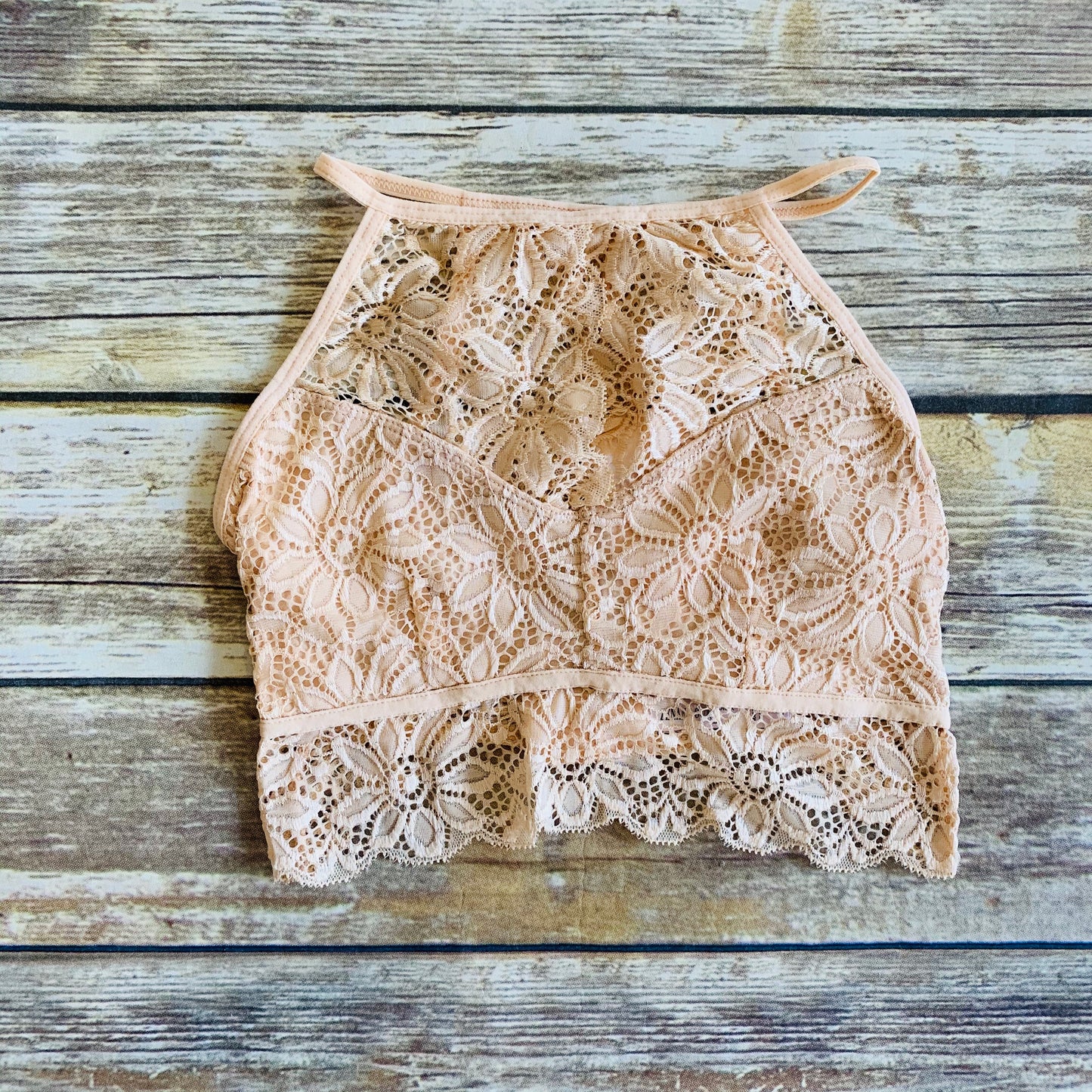 Sand High Neck Lace Bralette