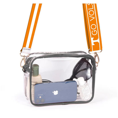 Clear Purse with Interchangeable Collegiate Strap