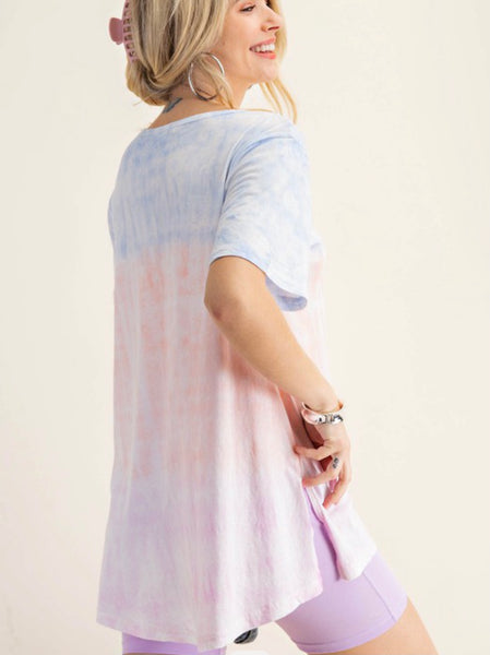 Sky Mix Tie Dye Relaxed Fit Top