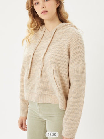 Light Mocha Comfortable Knitted Hoodie