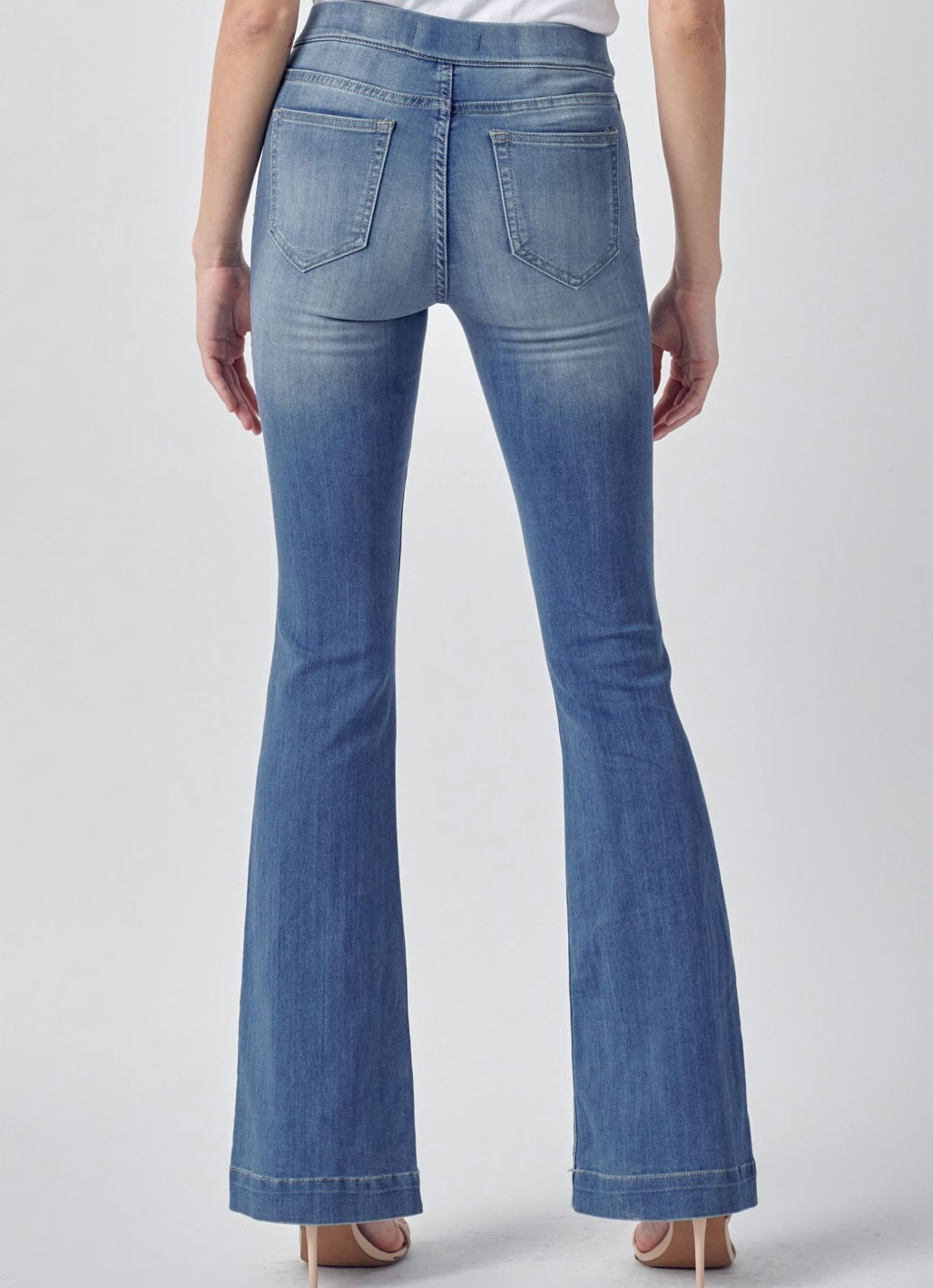 Cello Mid Rise Flare Medium Denim Jeans