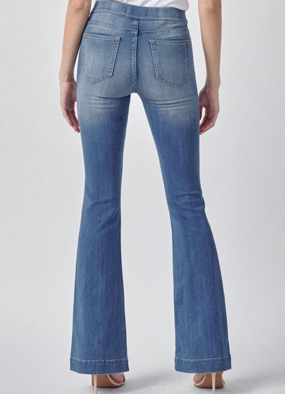 Cello Mid Rise Flare Medium Denim Jeans