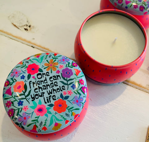 Small Wax Neroli Candle Tin- One Friend