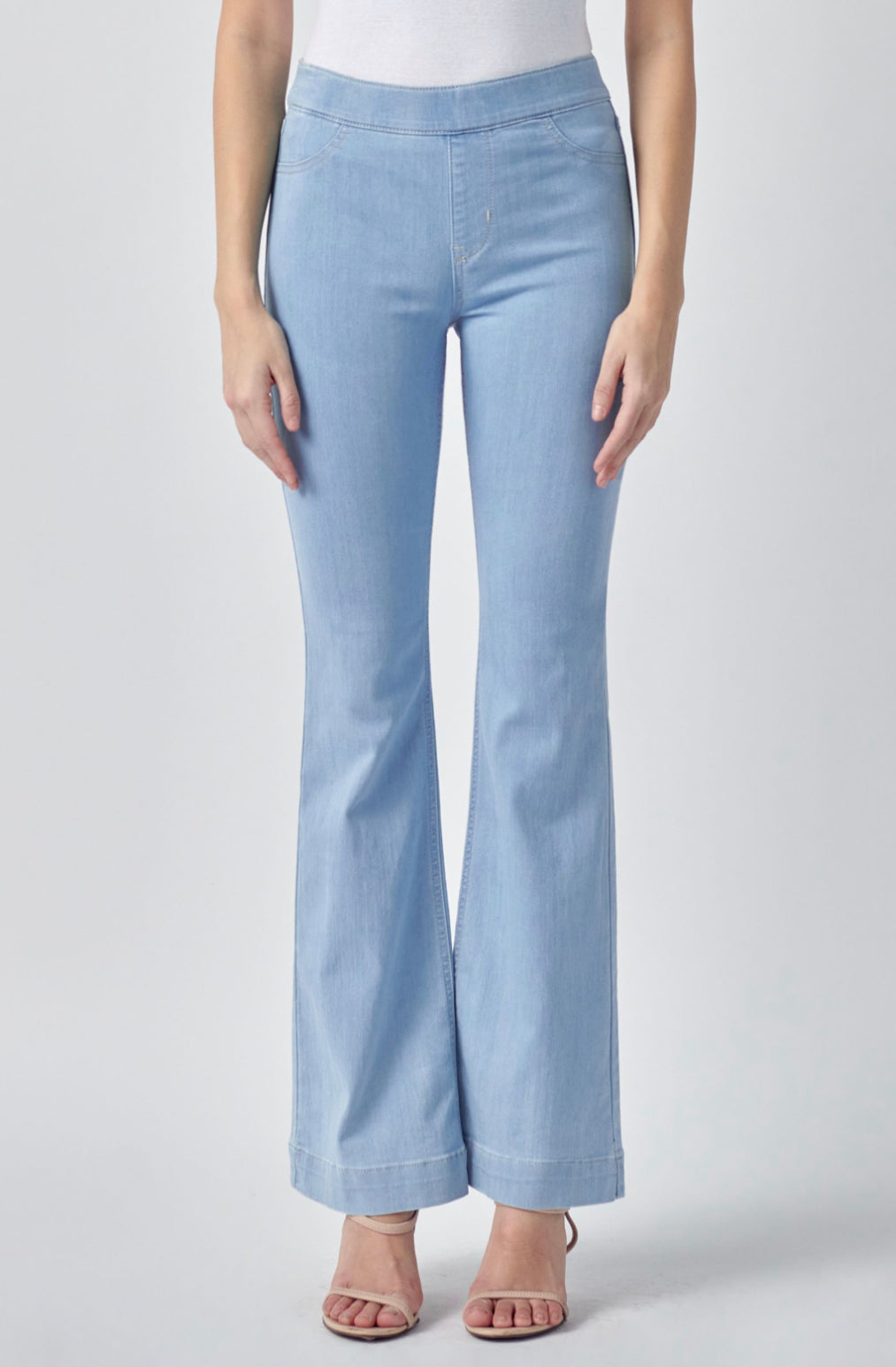 Light Denim Mid Rise Flare Jeggings