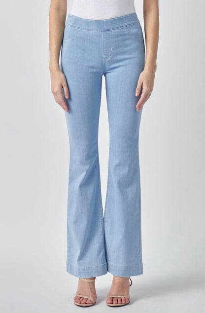 Light Denim Mid Rise Flare Jeggings