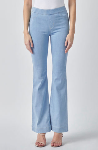 Light Denim Mid Rise Flare Jeggings